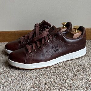 Kuru Men’s Roam Brown Leather Classic Court Sneakers Plantar Fasciitis 10 D